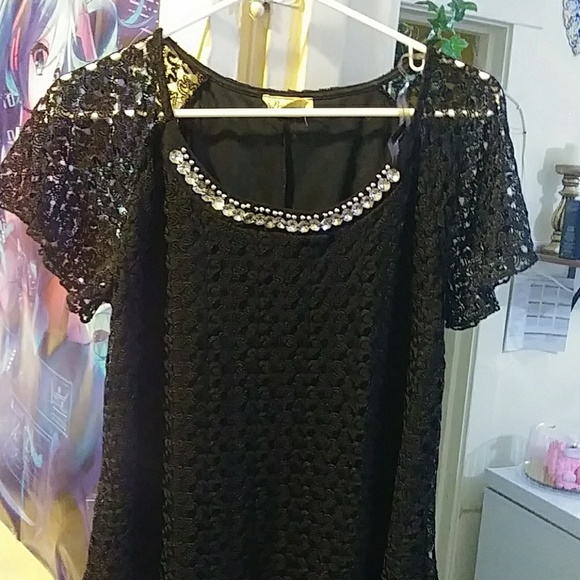 Brittany Black Tops - Lacey top